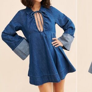 Free People Say Less Mini Denim Dress